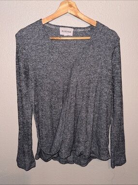 Olive & Oak Charcoal Ribbed Knit Long Sleeve Top